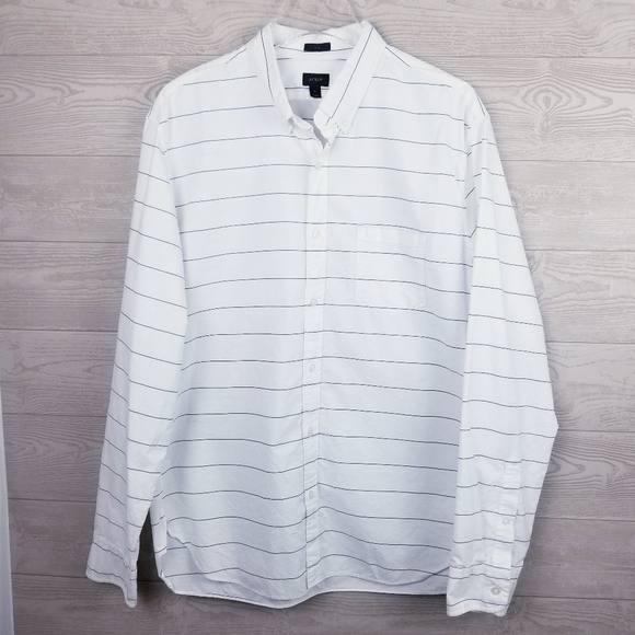 J. Crew Other - J. Crew Men's White/Blue Striped Button Front Shirt, size XL Slim